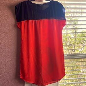 Small Dark Navy and orange Sweet rain Tshirt Dress